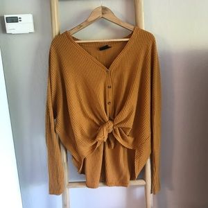 Urban Outfitters Burnt Orange thermal button down.